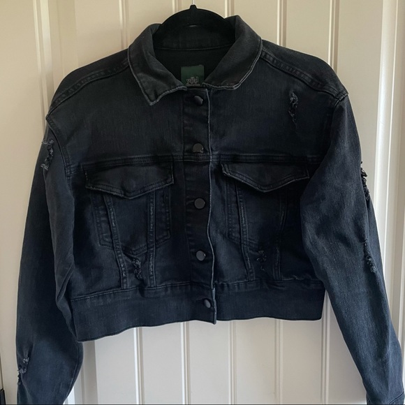 wild fable Jackets & Blazers - Wild Fable Black Cropped Trucker Denim Jacket XS